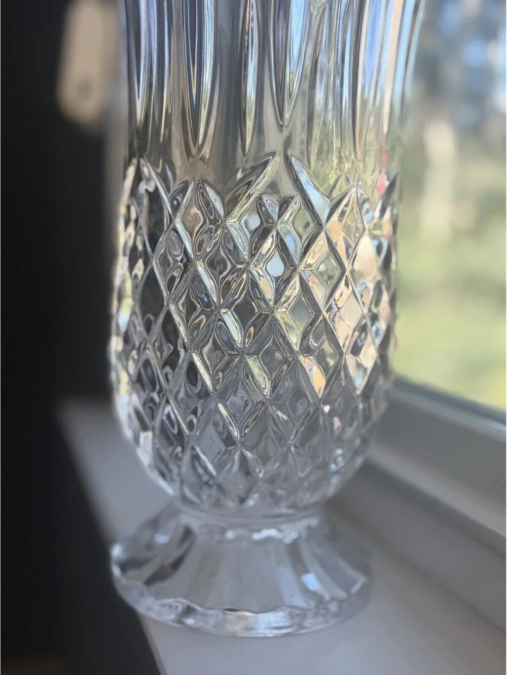 ROYAL CRYSTAL ROCK Opera Collection 24% Lead Crystal Flower Vase Made In Italy